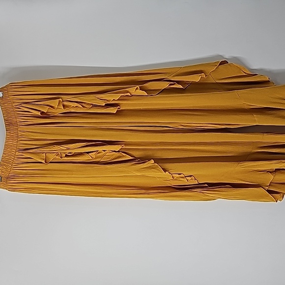 Ashley Stewart - Boho Wide Leg Palazzo Pants Whimsical Ruffle Hemline - Picture 1 of 4